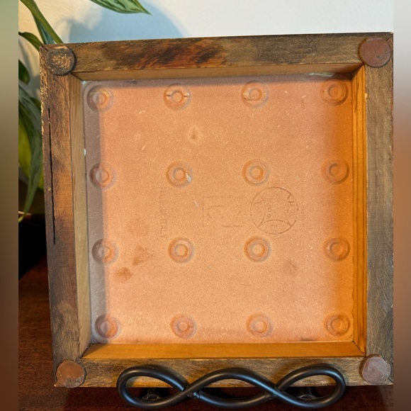 Italian Ceramic Tile Trivet with Wood Frame, Neutral Colors Wheat Browns Beige - Picture 5 of 8